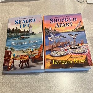 Two books in the Maine Clambake Mystery Series by Barbara Ross